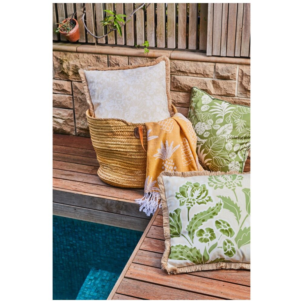 J.Elliot Home 50x50x12cm Taupe & Olive Grace Outdoor Cushion Pillow Decor — image 2