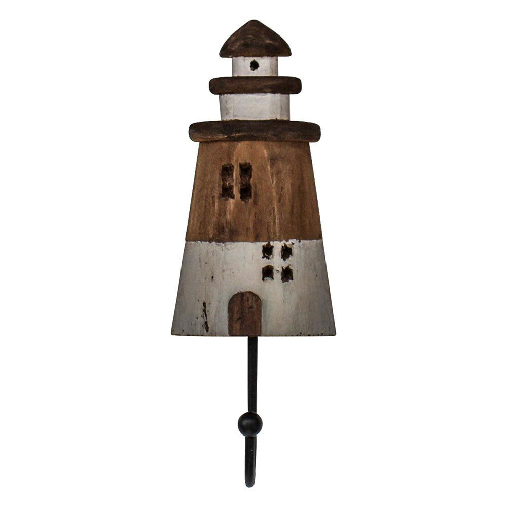 LVD Metal/Wood 25cm Light House Hook Home Decor/Decoration Clothing Storage - White