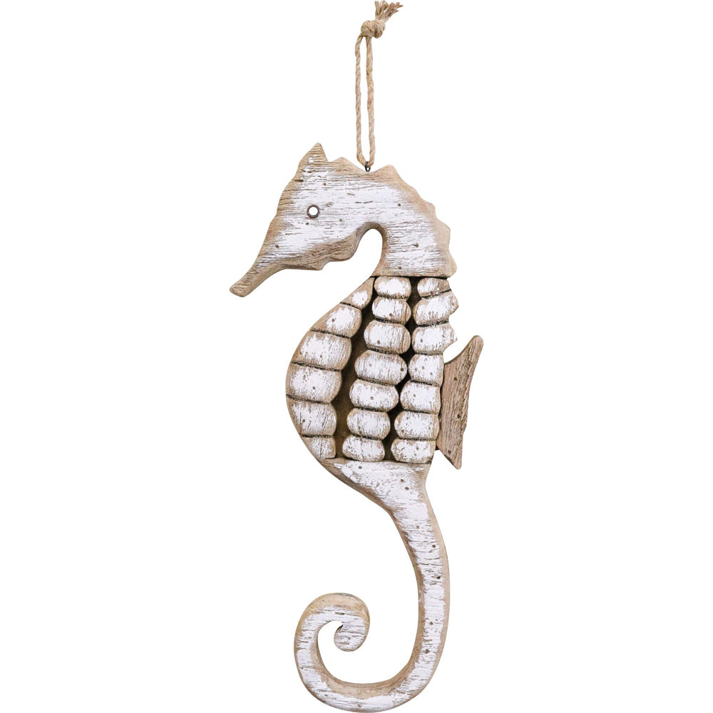 LVD Wood Seahorse Home Hanger Ornament Home/Room Hanging Decor 45.5cm Rustic