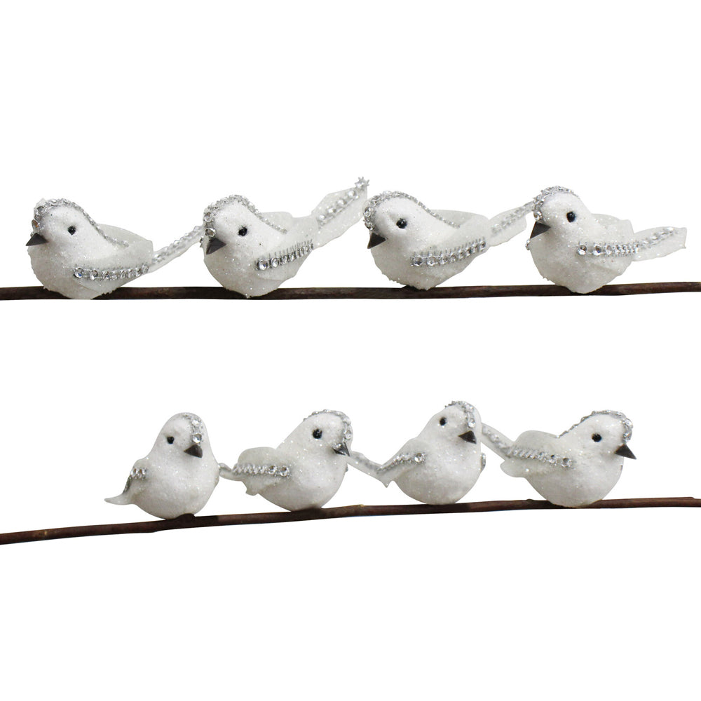LVD Clip Birds Duchess Home/Living Room Xmas Tree Ornament Decor 9cm (8 Pieces)
