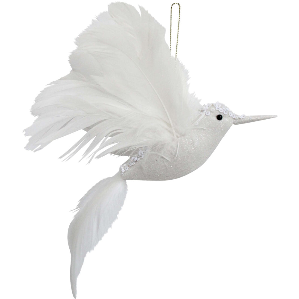 LVD Hanging Bird Ornament Home/Christmas Animal Hanger Decor 18x23cm White