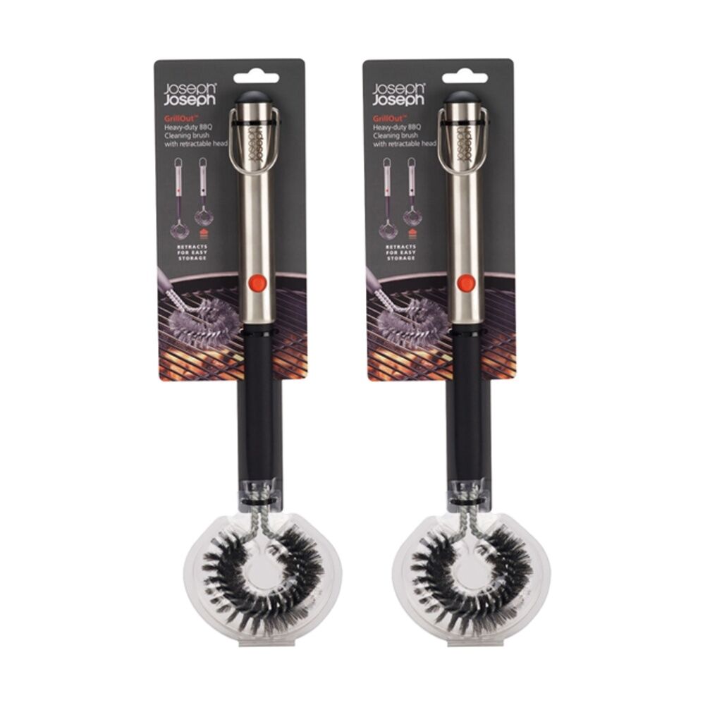 Joseph Joseph GrillOut BBQ Cleaning Brush w/ Retractable Head Steel (2 Pack)