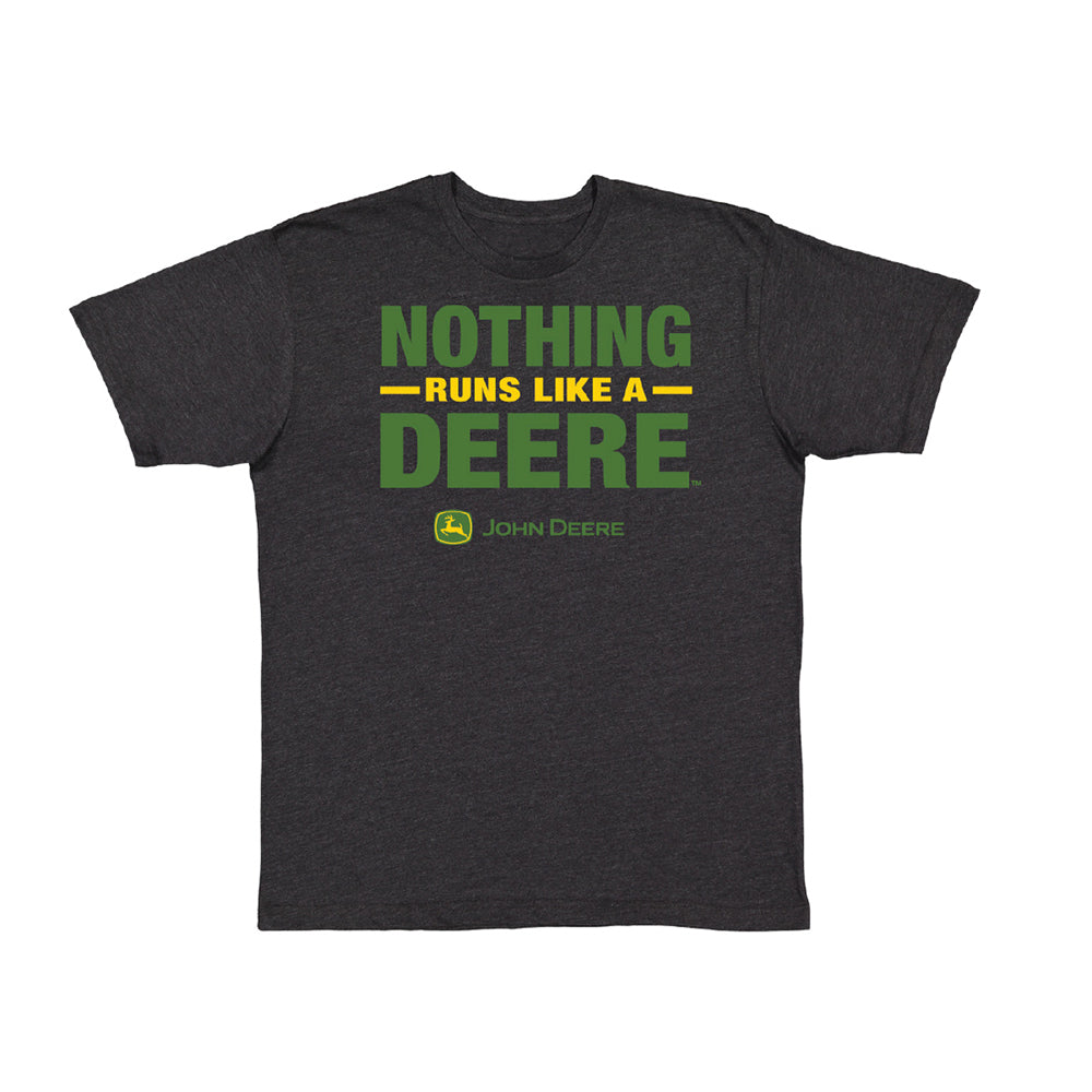 John Deere Black/Green Logo Nothing Runs Like a Deere Tee
