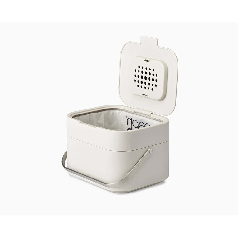 Joseph Joseph Stack 4L/23.5cm Food Waste Caddy Storage w/ Handle/Lid Stone — image 2