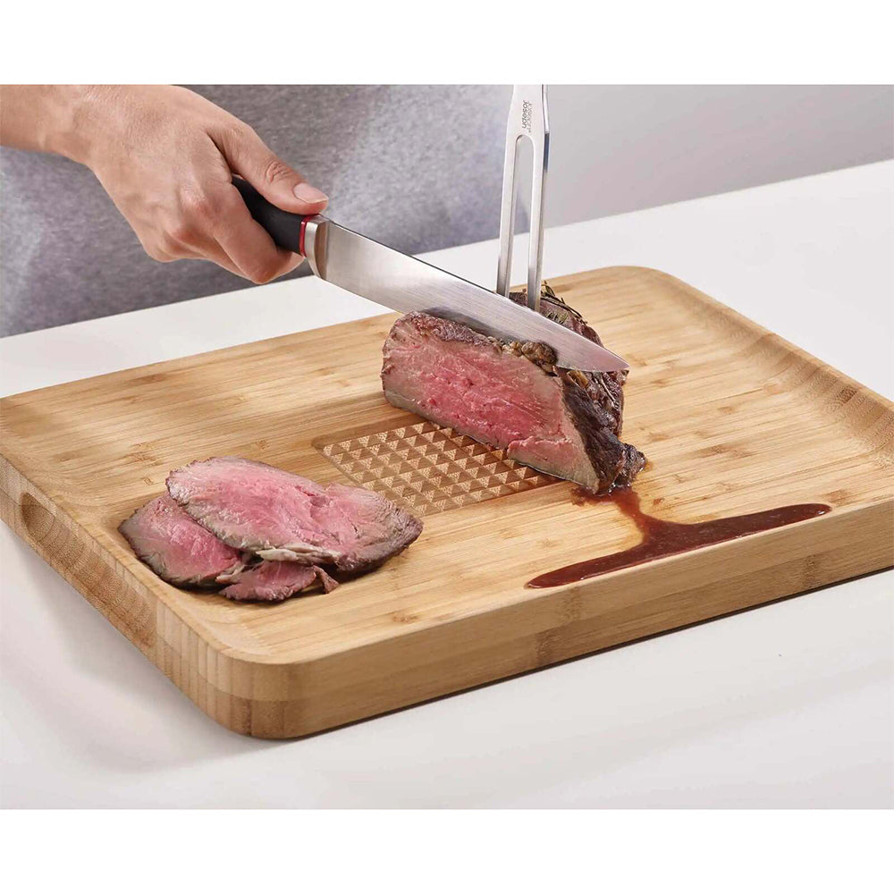 Joseph Joseph Cut & Carve 40cm Bamboo Chopping/Cutting Board Rectangle Natural — image 2
