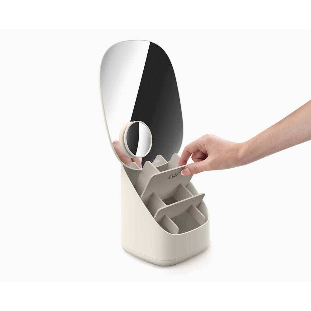 Joseph Joseph Viva Compact Pedestal Mirror w/ Cosmetic Storage Organiser Shell — image 3