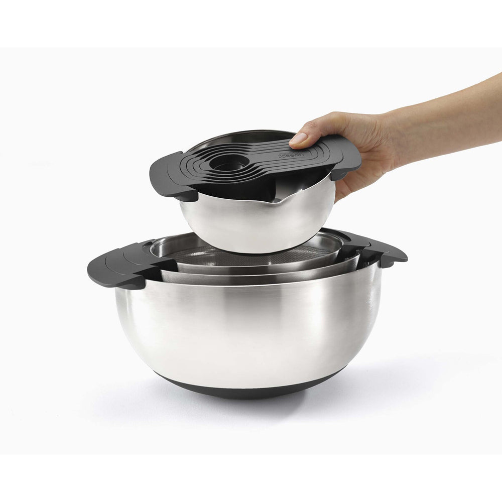 Joseph Joseph Nest Stainless Steel Bowl/Colander Food Preparation Set Silver (9 Pieces)