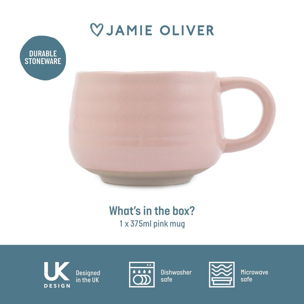Jamie Oliver Big Love Cosy Cuppa Coffee Mug w/ Handle 375ml Stoneware Pink — image 5