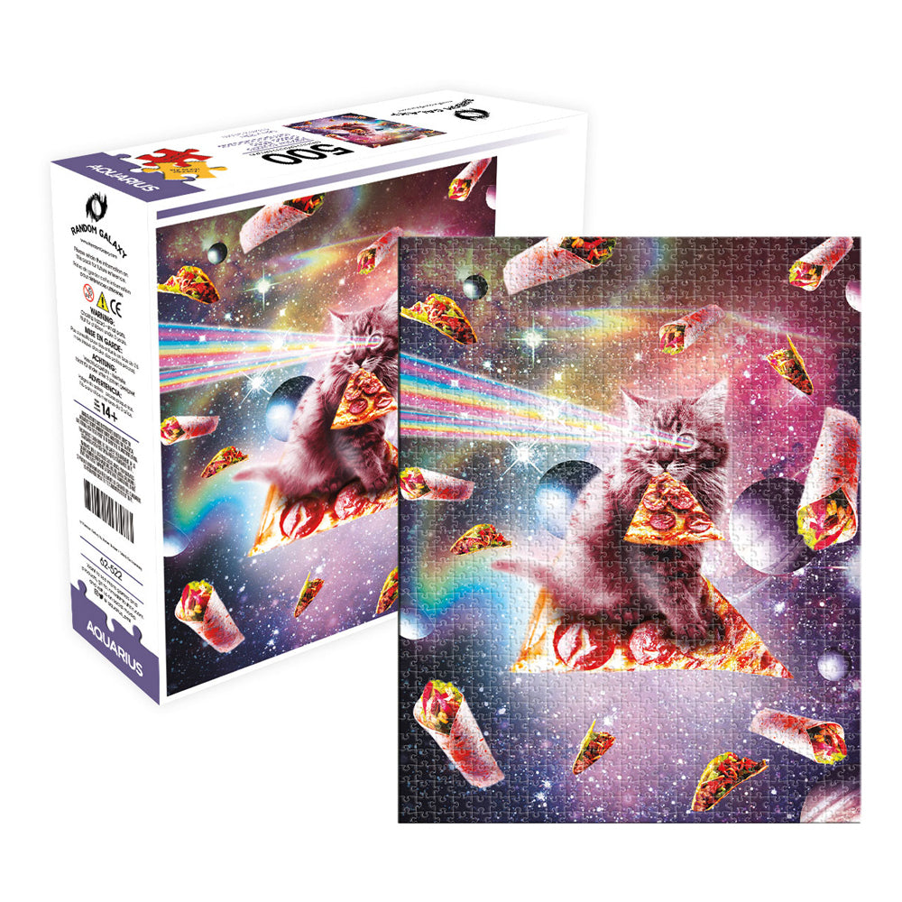 Aquarius 25x20cm Random Galaxy Cat Pizza Jigsaw Puzzle Family Game 14y+ (500 Pieces)