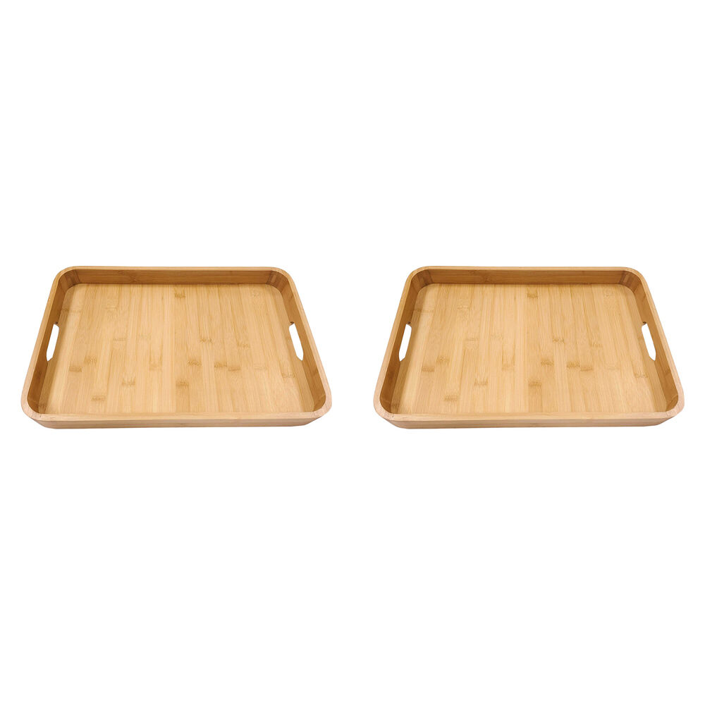 Essen Bamboo Thin Tray 45x30x4m Serving Natural Finish Serveware Brown (2 Pack)