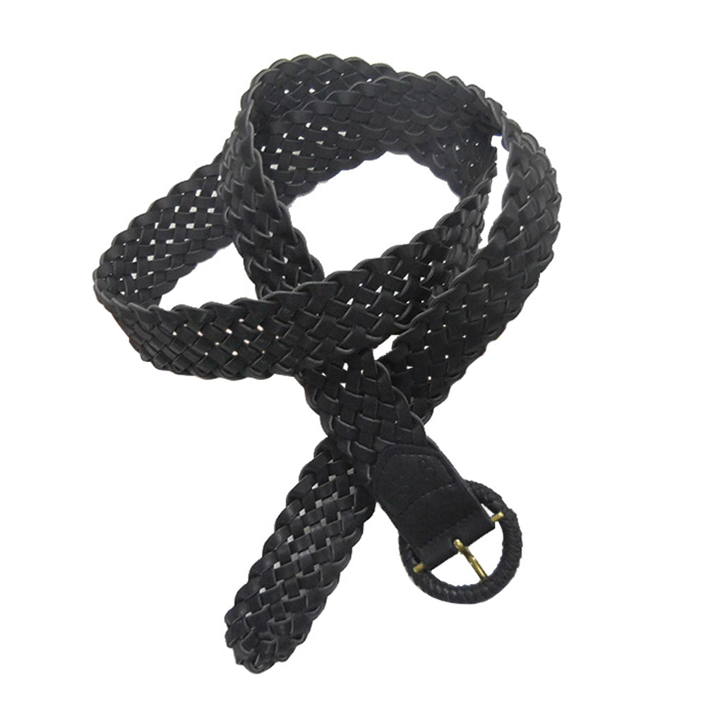 Jessica Simpson Size L/XL Women's Round Hip Fashion Buckle Plaited Belt Black