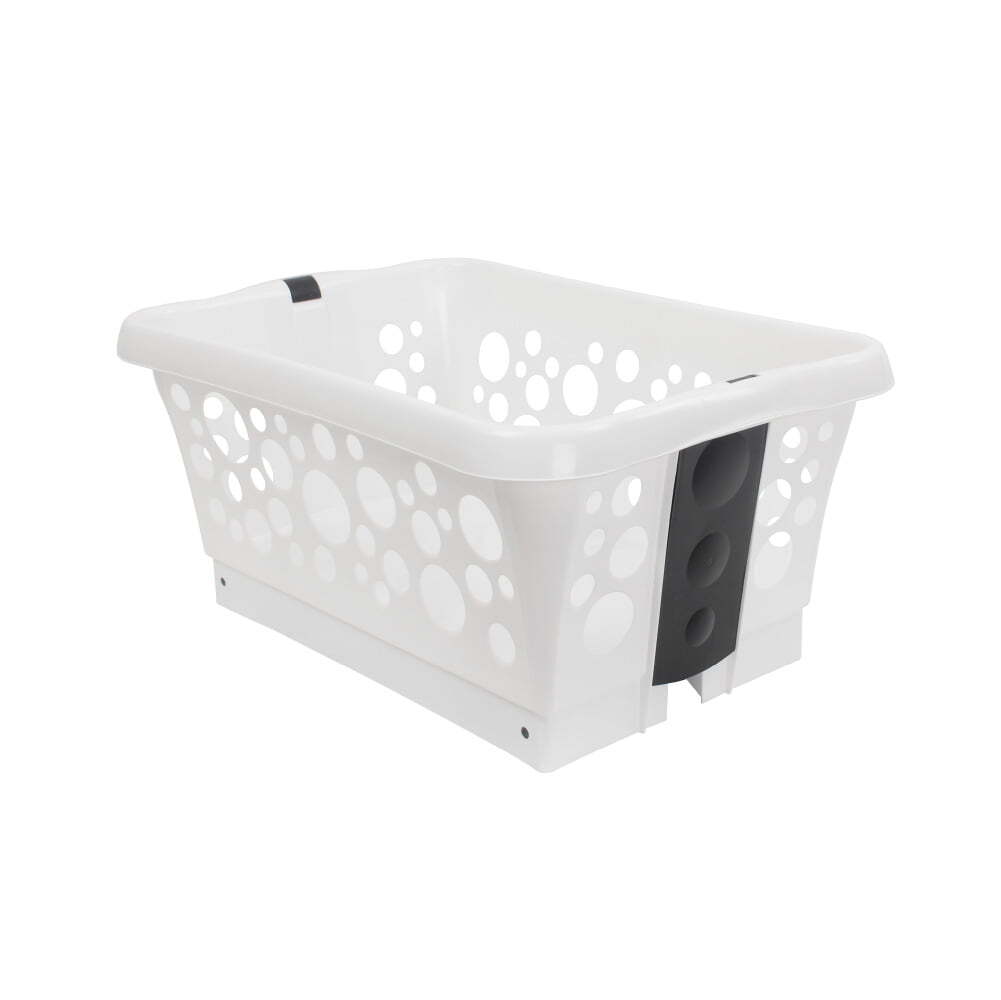 White Magic Plastic 50L Laundry Basket Clothes Standing Organiser Bin w/ Legs — image 3