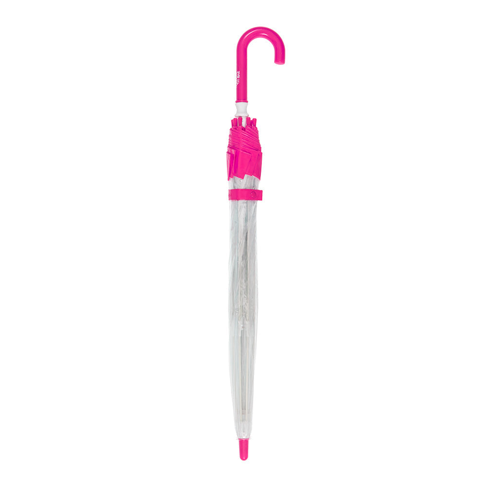 Clifton Kids 67cm Clear PVC Dome/Birdcage Umbrella Wind Resistant Pink Border — image 2