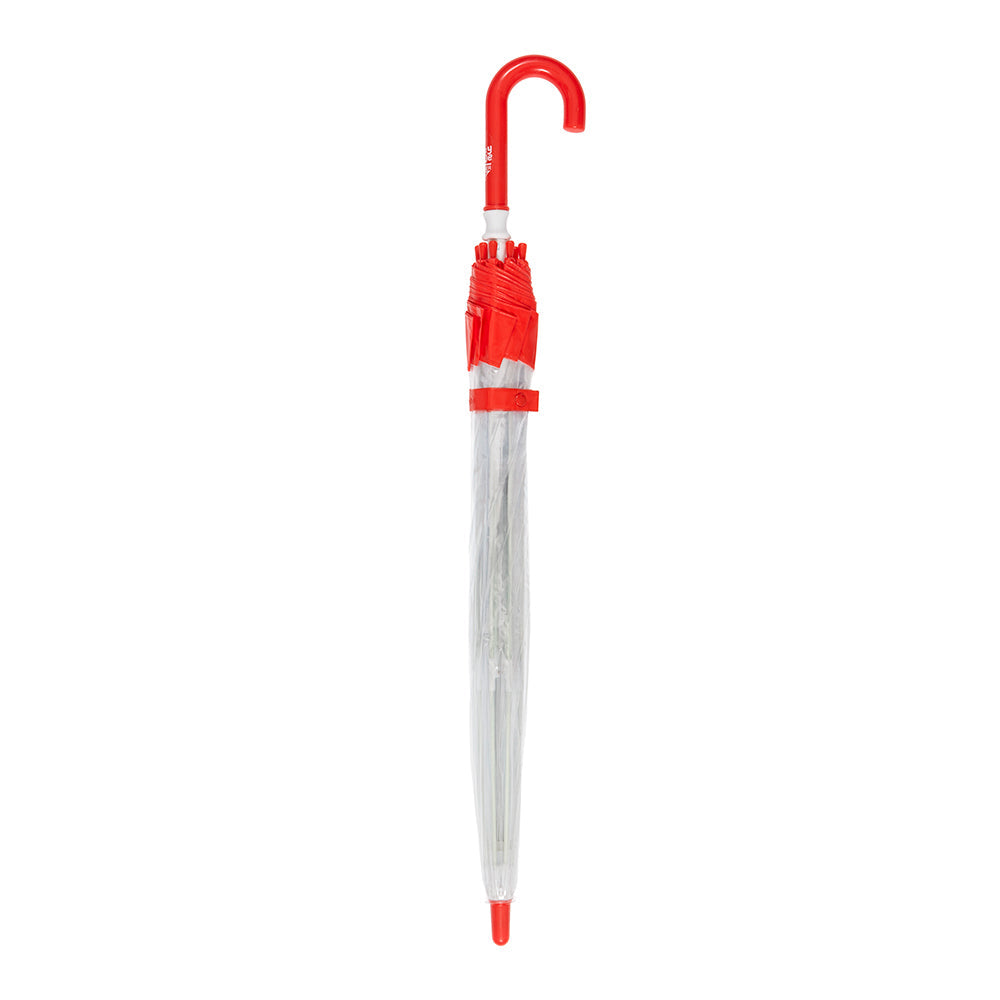 Clifton Kids 67cm Clear PVC Dome/Birdcage Umbrella Wind Resistant Red Border — image 2