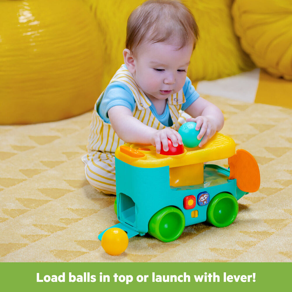 Bright Starts 6m+ Pop & Roll Safari Bus Ball Baby Play Toy w/Lights Sounds — image 3