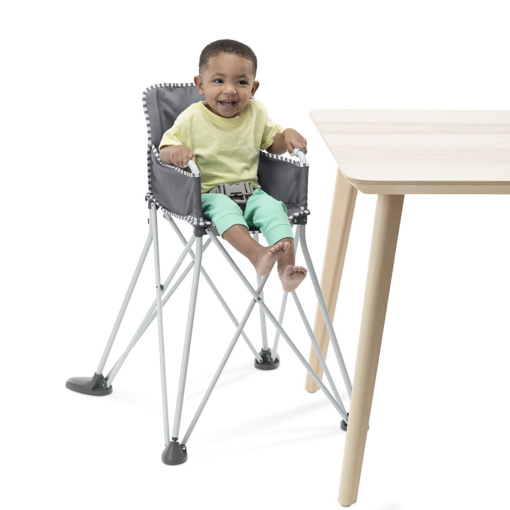 Bright Starts Grey 6m+ Pop 'N Dine Portable On-The-Go Toddler High Chair — image 2