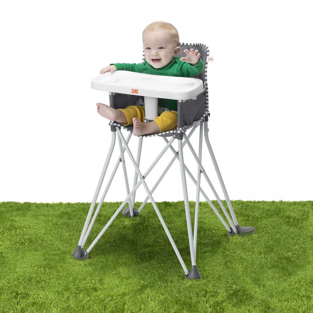 Bright Starts Grey 6m+ Pop 'N Dine Portable On-The-Go Toddler High Chair — image 3