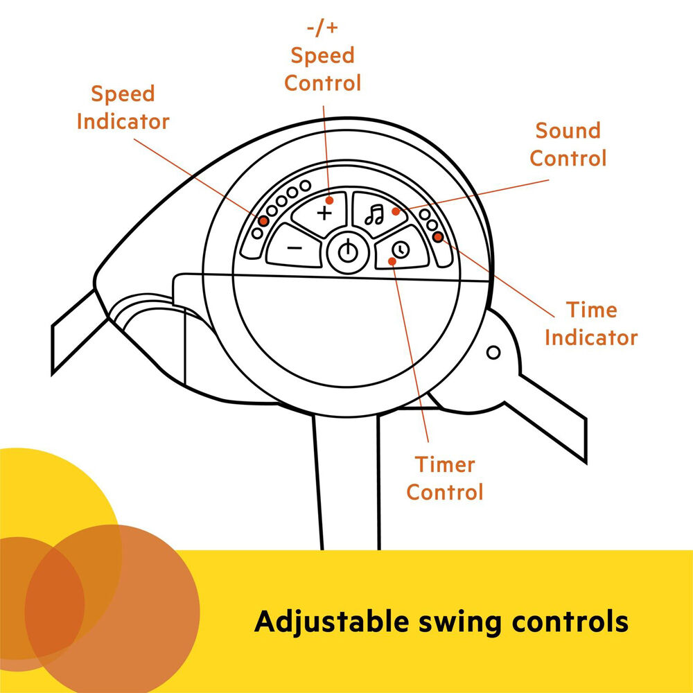 Bright Starts 0m+ Whimsical Wild Portable Baby Swing w/6 Speeds & 10 Sounds — image 3