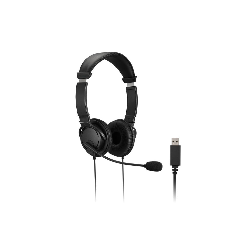 Kensington USB Mono Hi-Fi Headphones USB Headset Noise Cancelling Microphone