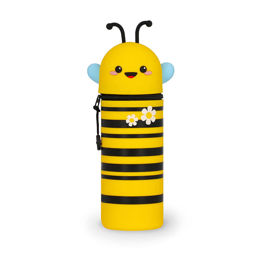 Legami 2-in-1 Silicone Pencil Case Stationery Organiser Yellow Kawaii Bee (2 Pack) — image 2