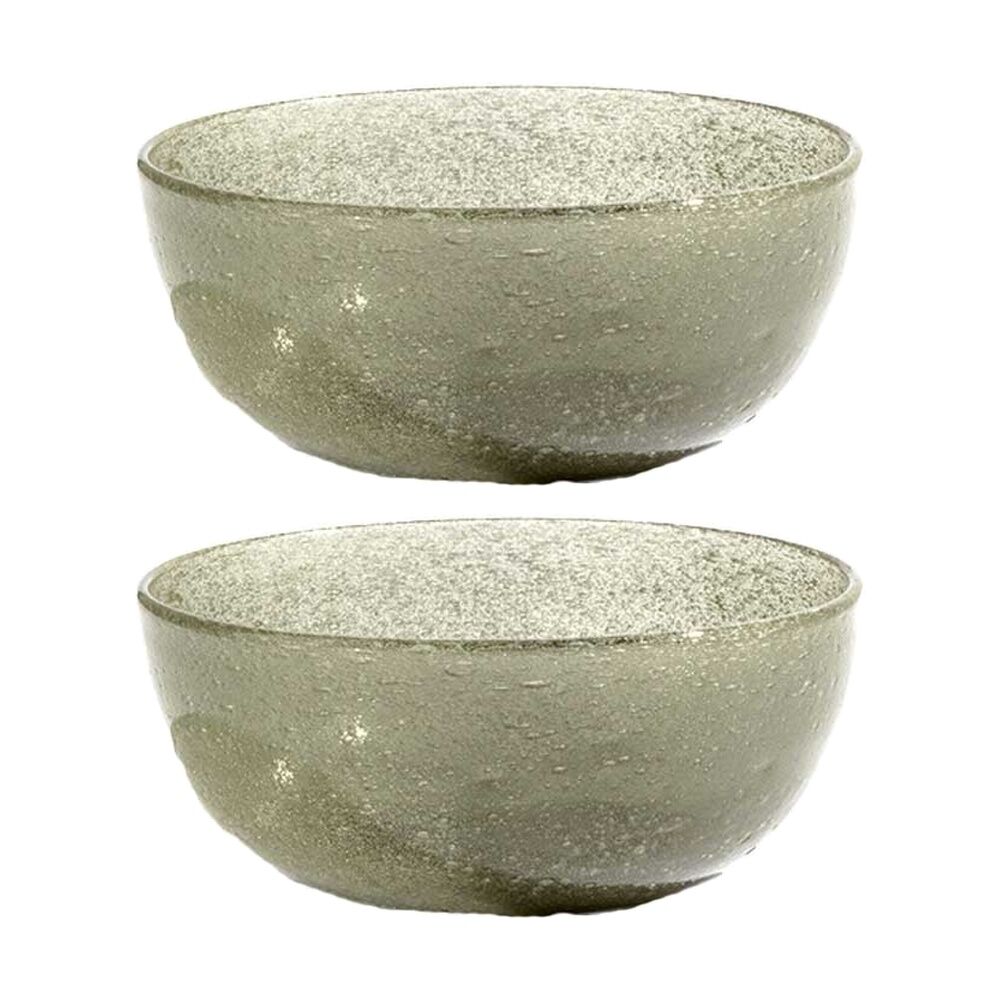 Kas Australia Mini Bubble Glass Bowl Textured Matte Glass One Size Sage (2 Pack)