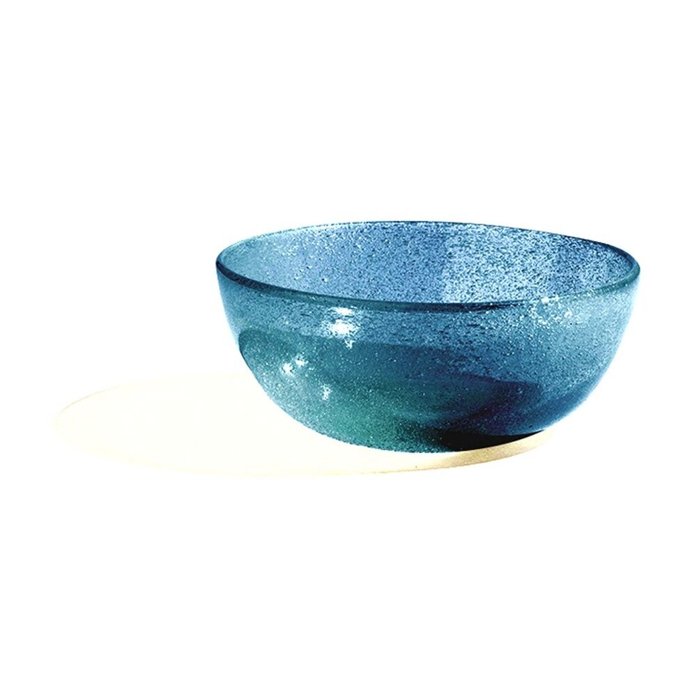 Kas Australia Mini Bubble Glass Textured Bowl Matte Glass — Blue