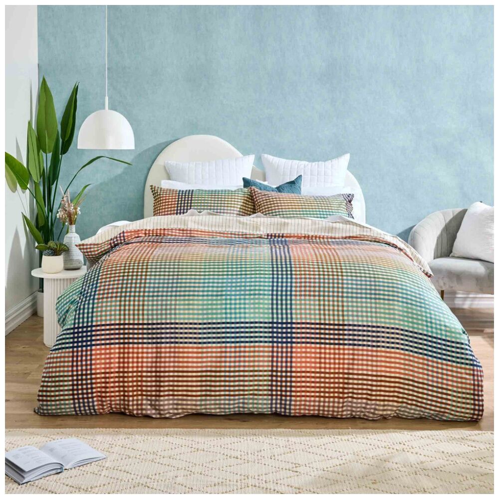 Kas Australia Ferdinand Quilt Cover Check Style Print 100% Cotton — image 2