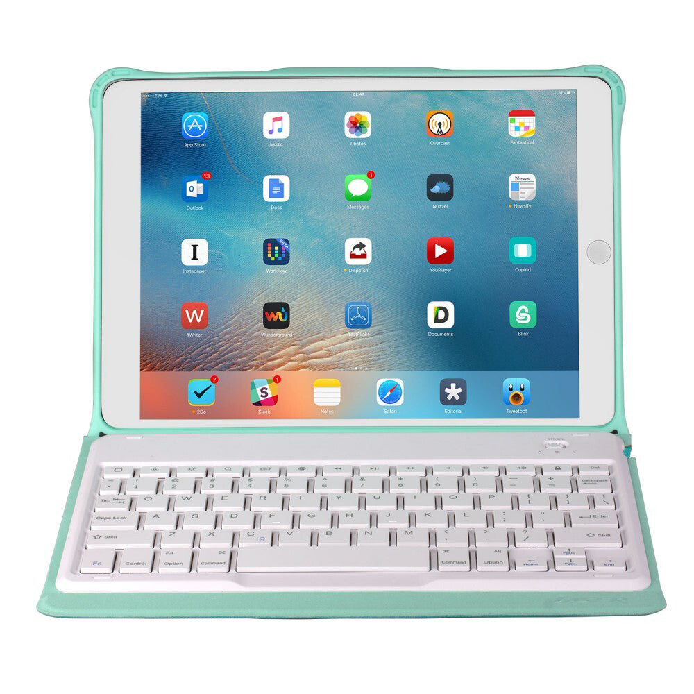 Laser Case Cover w/ Wireless Bluetooth Keyboard Detachable For iPad 10.2'' Green — image 2