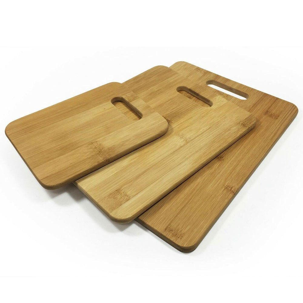 Generic Bamboo Chopping Cutting Boards Kitchen Wooden Serving Board Platter Brown (3 Pack)
