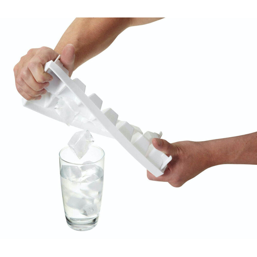 Barcraft Plastic Flexible 14-Ice Cube Tray Large Square Mould/Mold White — image 3