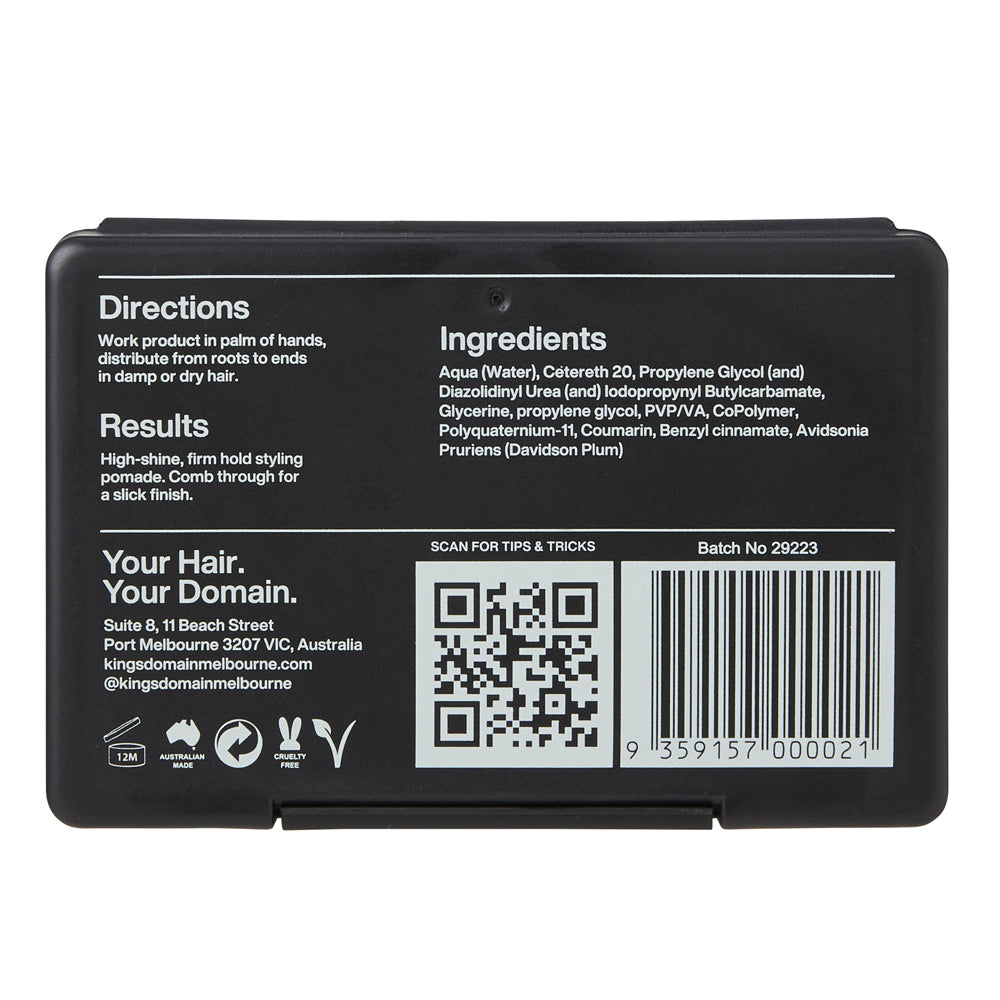 Kings Domain Melbourne Slick Pomade Hair Molder Styling Firm Hold High Shine — image 2