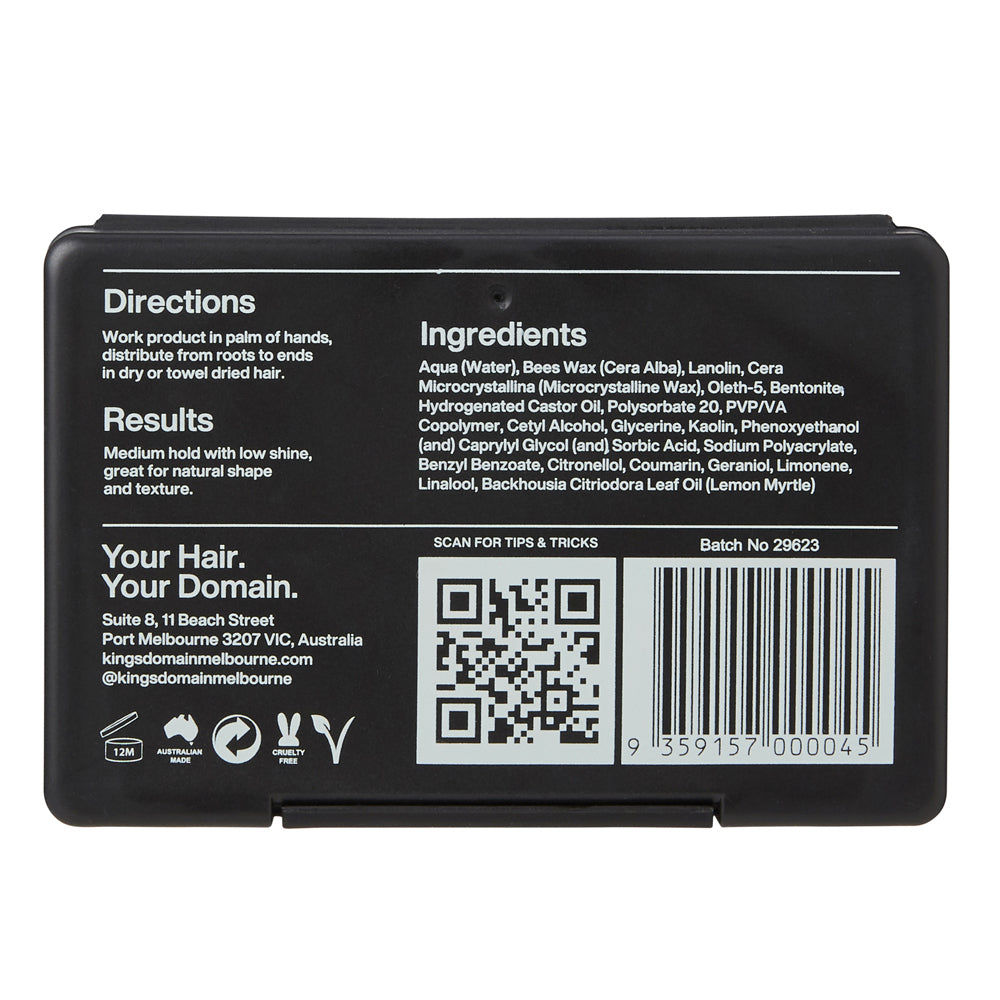 Kings Domain Melbourne Texture Paste Hair-do Styling Matte Look Medium Hold — image 2