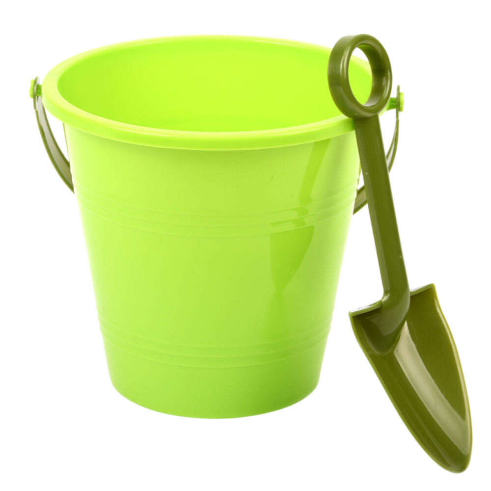 Esschert Design Light Green Kids/Children's Bucket w/ Handle & Spade
