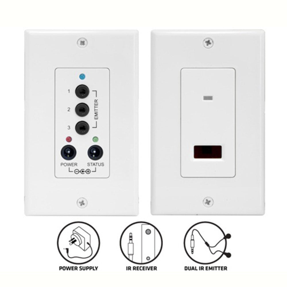 Kge Infrared IR Remote Control Extender Repeater Wall Plate Kit 3x Emitters — image 2