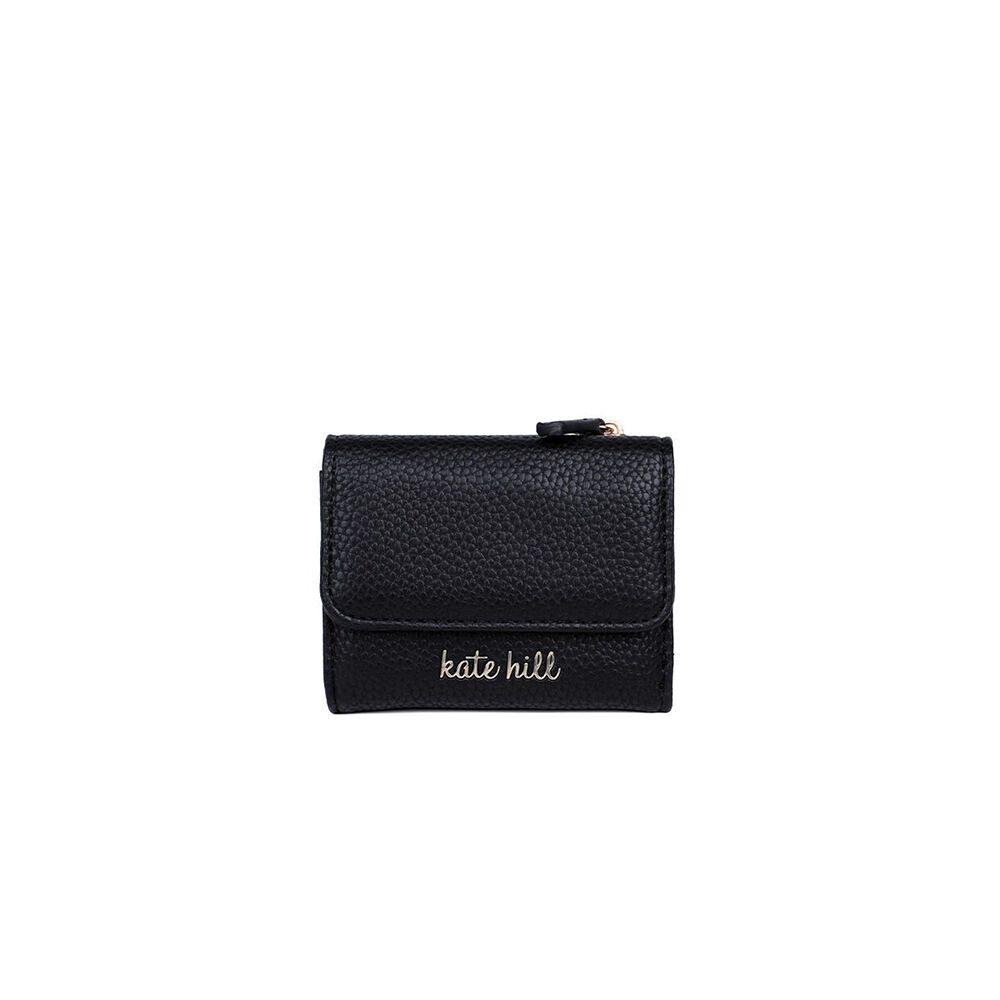 Kate Hill 10.5x3cm Black Purse Wren Compact Wallet w/ Card Holder Women's