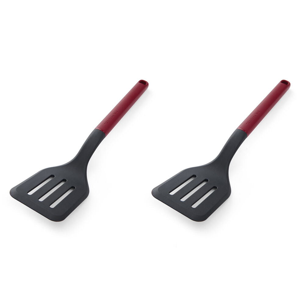 Kitchenaid Classic Slotted Nylon Turner/Spatula Cooking Utensil Empire Red (2 Pack)