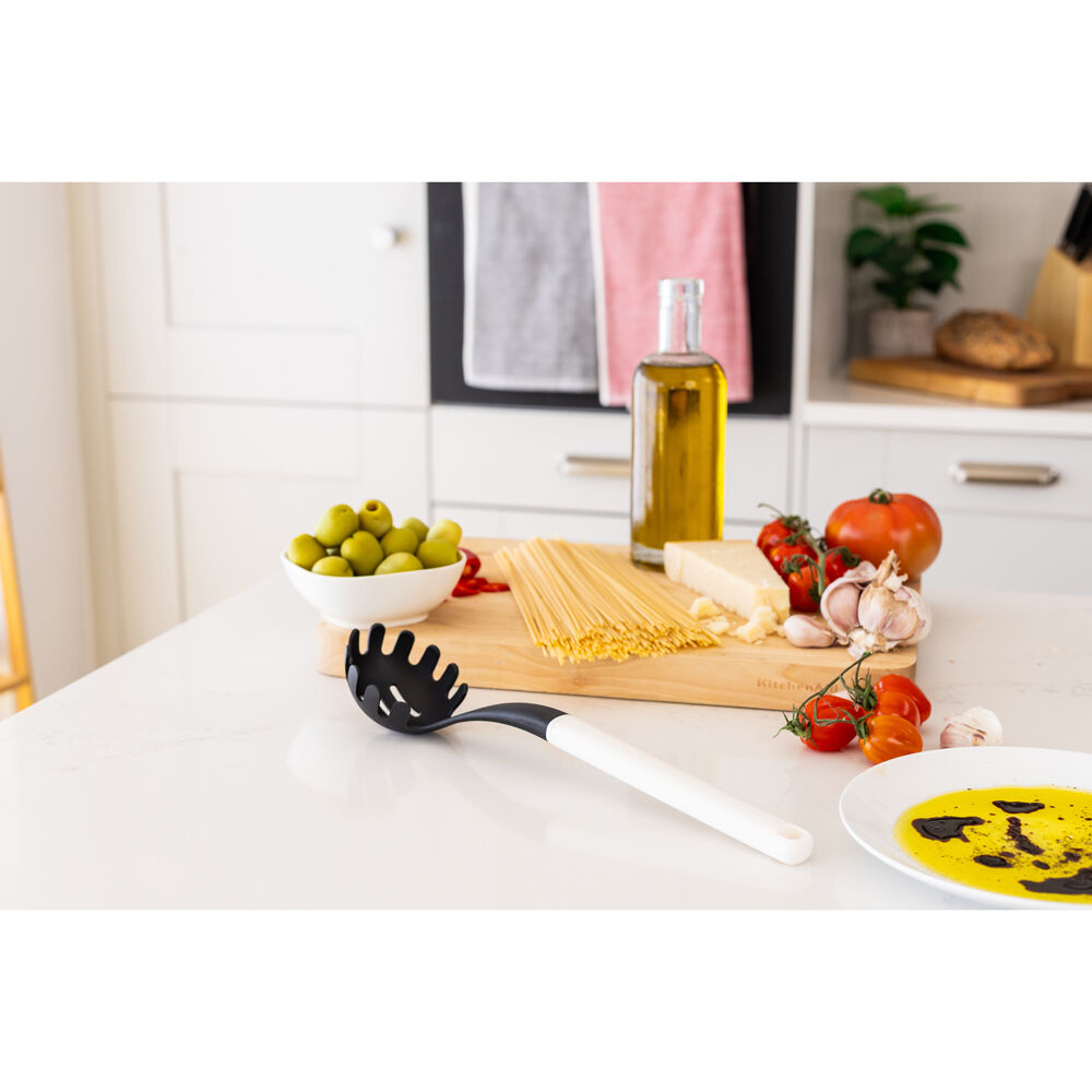 Kitchenaid Porcelain White Classic Nylon Pasta Server/Spoon Cooking Utensil — image 3