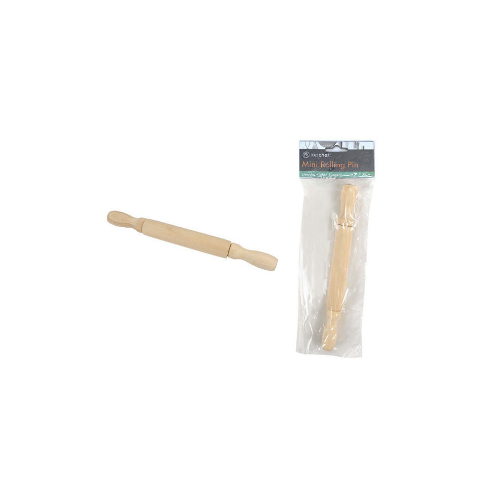 Topchef 20cm Natural Mini Wooden Rolling Pin Kitchen Baking Utensil — image 2
