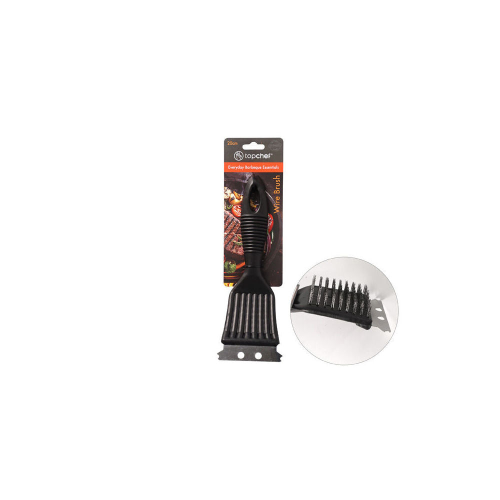 Topchef 20cm Black Stainless Steel Barbeque Wire Brush Cleaning Tool — image 2