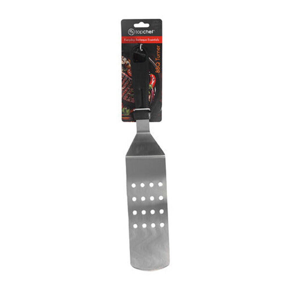 Topchef Black/Silver Stainless Steel Jumbo Barbeque Turner Spatula