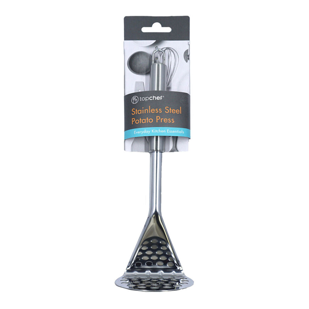 Topchef 25cm Silver Stainless Steel Potato Press Kitchen Utensil