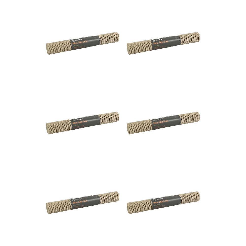 Topchef Non Slip Drawer/Cabinet Liner 40x100cm Waterproof Shelf Mat Brown (6 Pack)
