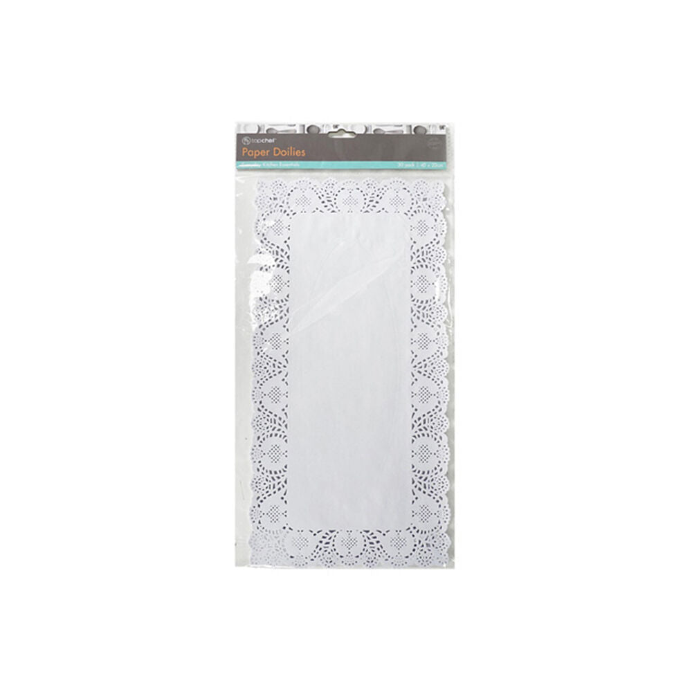 Topchef Large Paper Doilies Disposable Placemats/Coasters 32x22cm Assorted (30 Pieces)