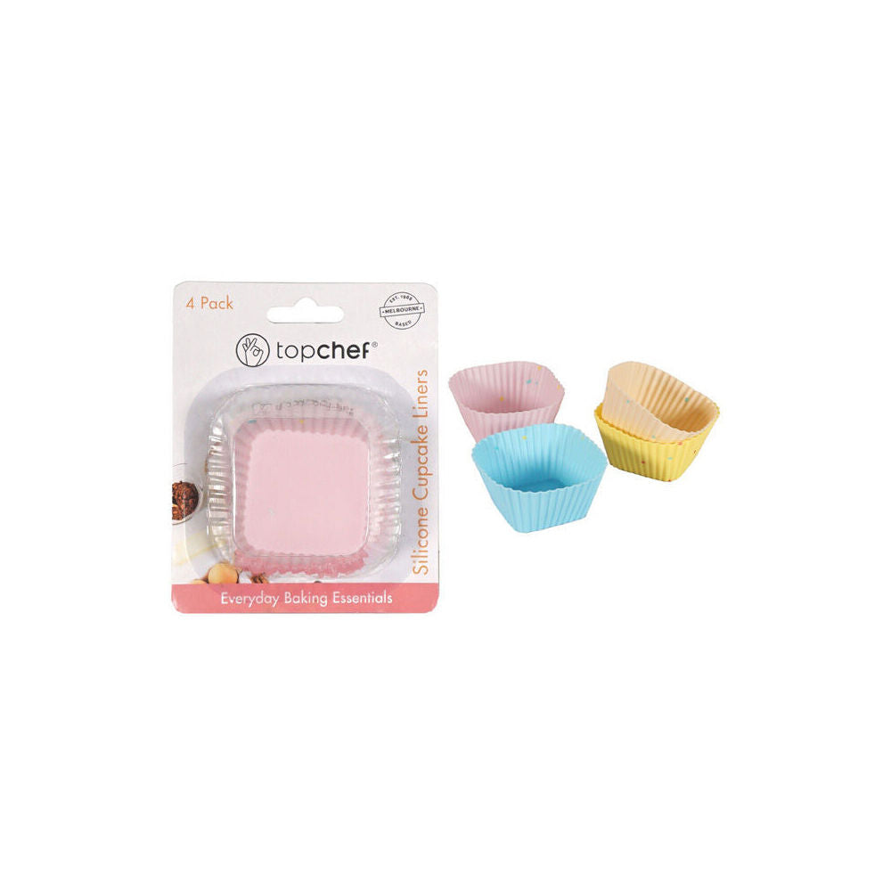 Topchef Silicone Cupcake Liner Patties Square Multicoloured Assorted (5 Pieces) — image 2