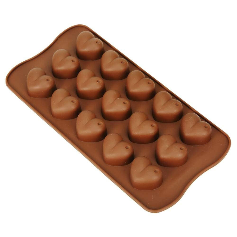 Topchef Silicone Heat Resistant Chocolate Moulds Brown Assorted (12 Pieces)