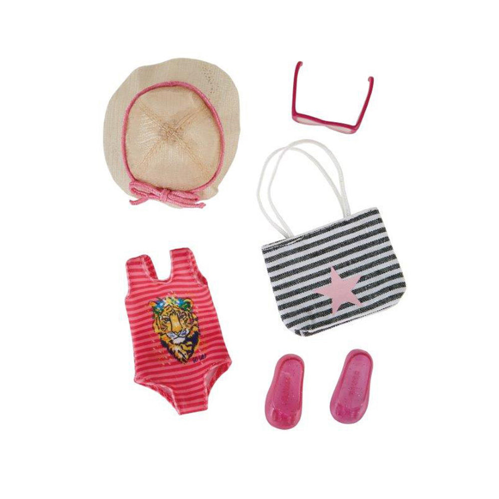 Kruselings Outfit Beach Party Accessory Costume Play Toy For 23cm Dolls 3y+ (6 Pieces)