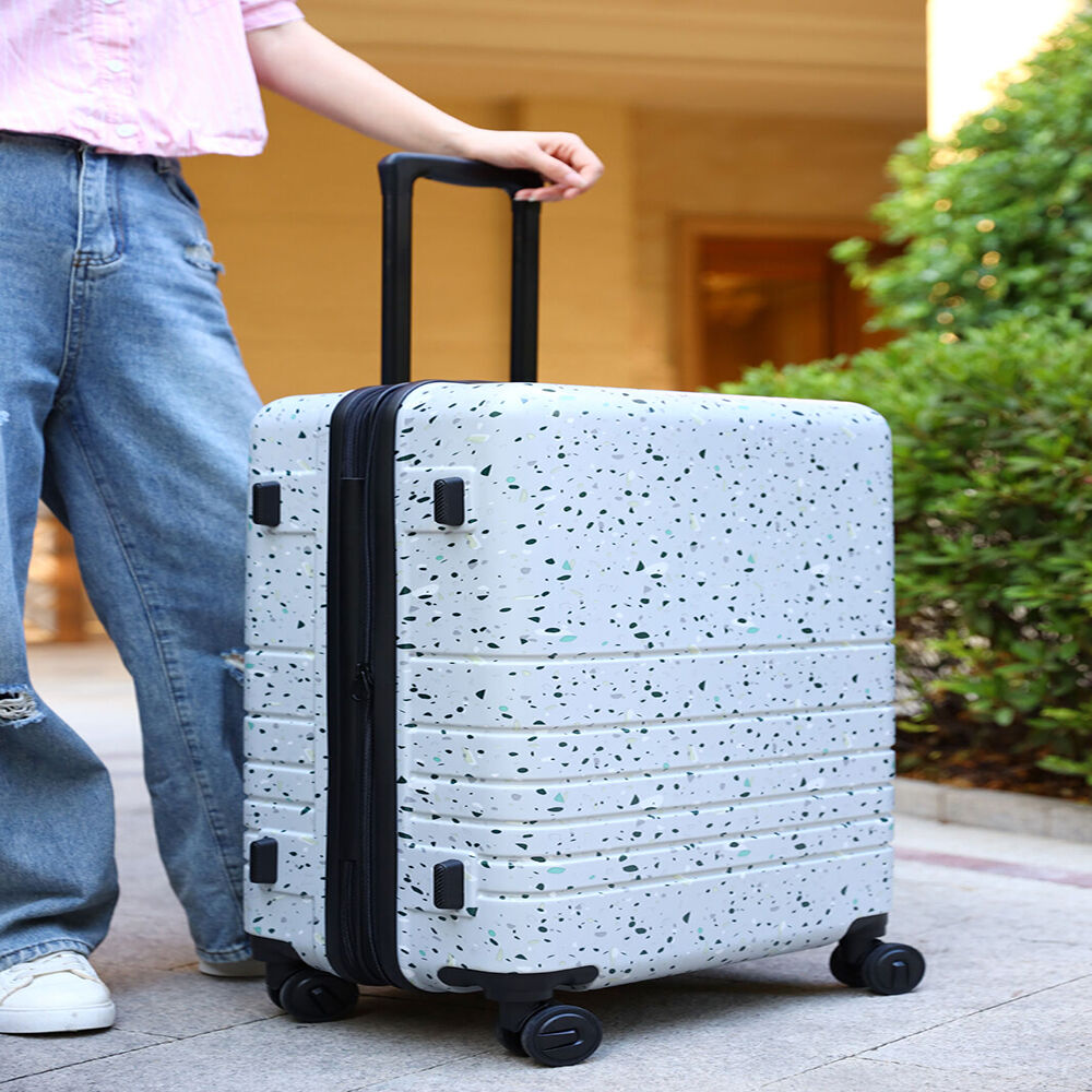 Kate Hill 66x34cm White Suitcase Lightweight Terrazzo Medium Travel Luggage — image 7