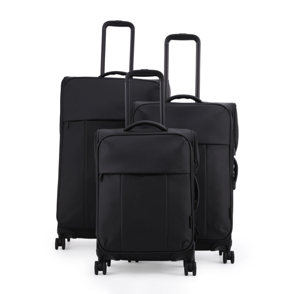 Kate Hill Willow Travel Luggage Set Suitcase Lightweight Expandable (3 Pieces) — Black