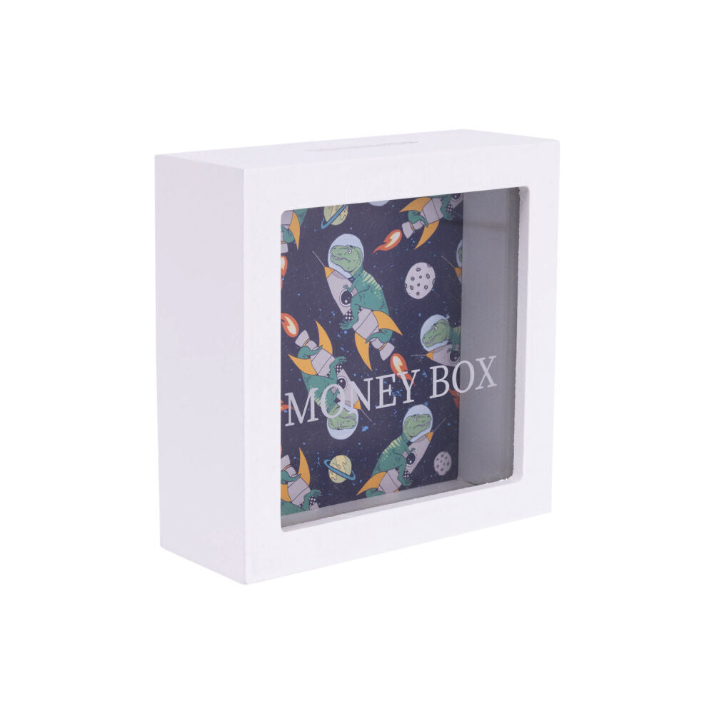 Splosh Kids Dino Clear Acrylic Money Box Coin Piggy Bank 13cm Square (2 Pack) — image 2