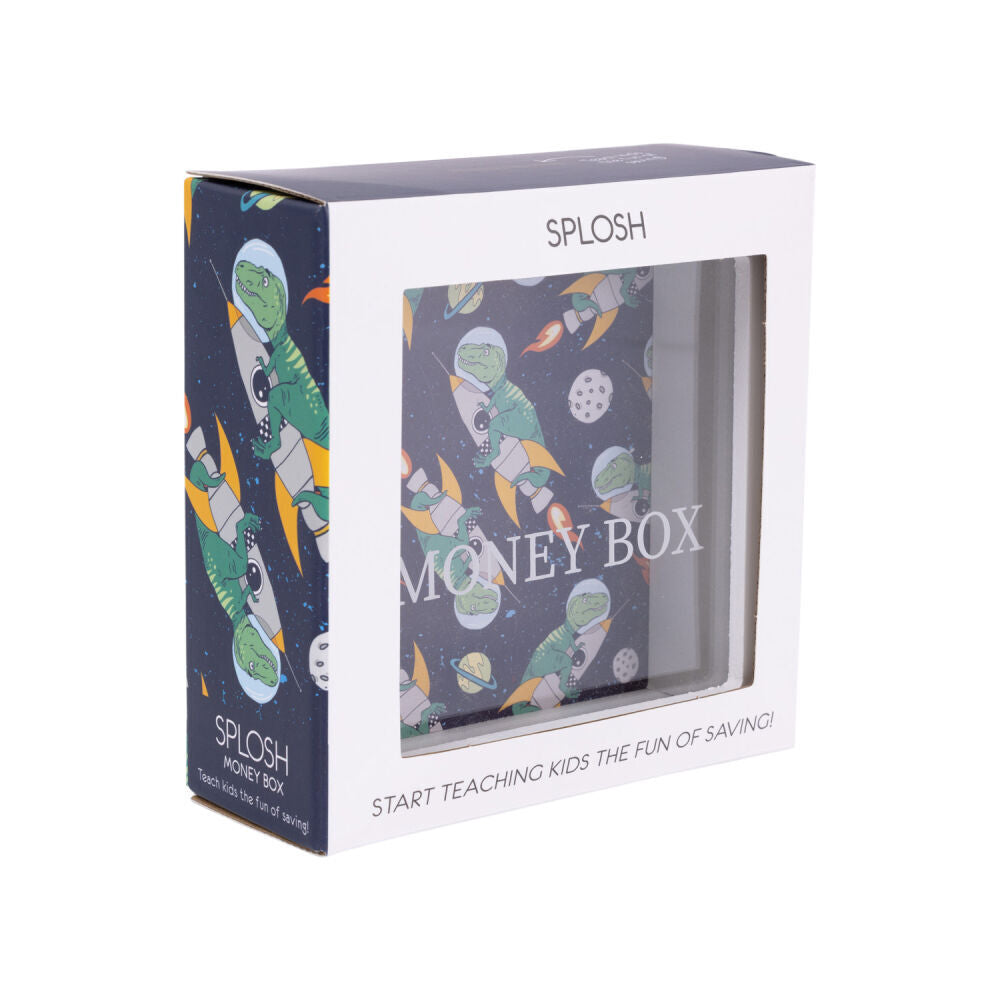 Splosh Kids Dino Clear Acrylic Money Box Coin Piggy Bank 13cm Square (2 Pack) — image 4